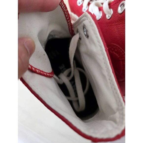 CONVERSE CHUCK TAYLOR ALL STAR "BIG C LOGO" HIGH TOP RED LEATHER SHOES SIZE W7/M - Picture 8 of 11